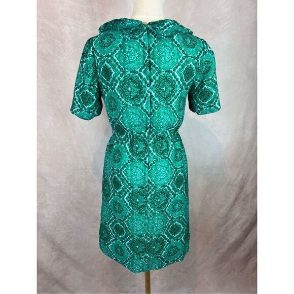 Vintage 1950s Wiggle Style Dress Geometric Stunning Mad Men - Picture 2 of 8